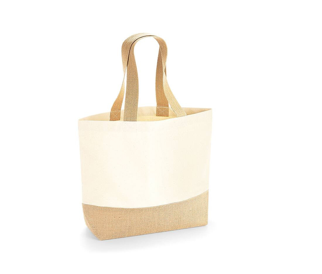 Sac shopping coton/toile de jute - JUTE BASE CANVAS TOTE