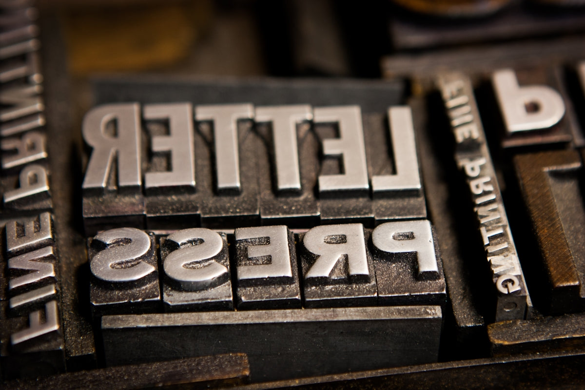 a close up of a type of metal type